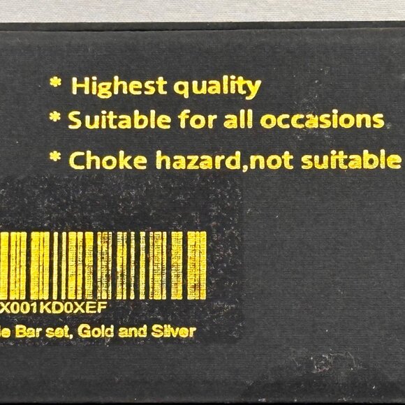 Deluxe Partial Music Note Cufflink & Tie Clip Set Gold/Silver - Picture 11 of 11